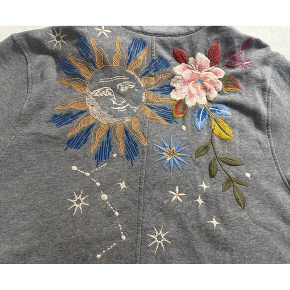 New Johnny Was Celestia Embroidered Coat Womens L Wearable Art Fairy Boho Whimsy - Picture 9 of 16